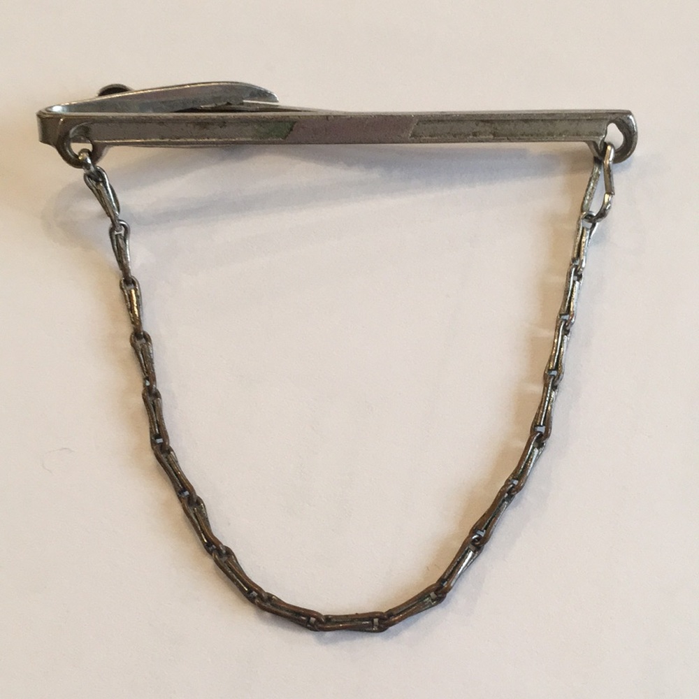 Vintage Hickok USA Tie bar- silver toned